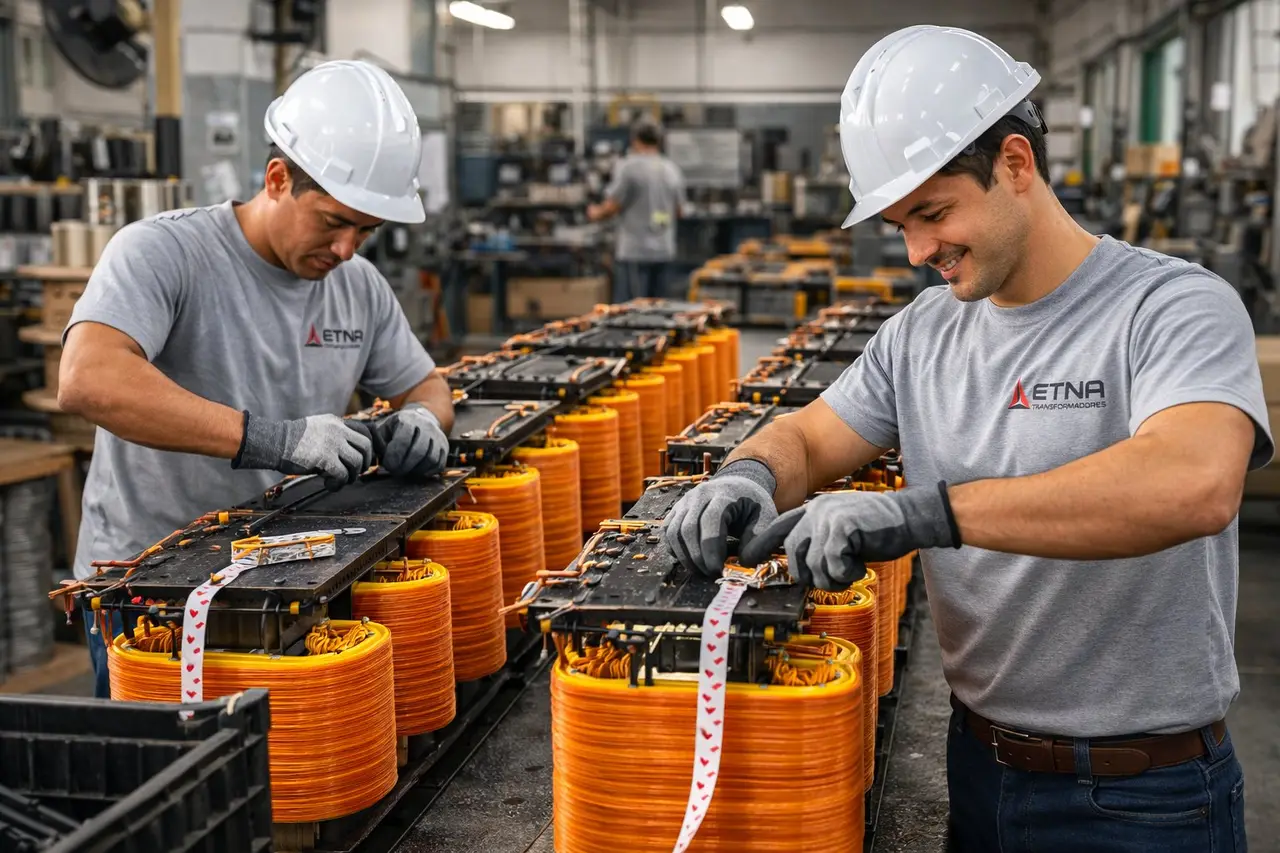 Equipe ETNA na linha de produção